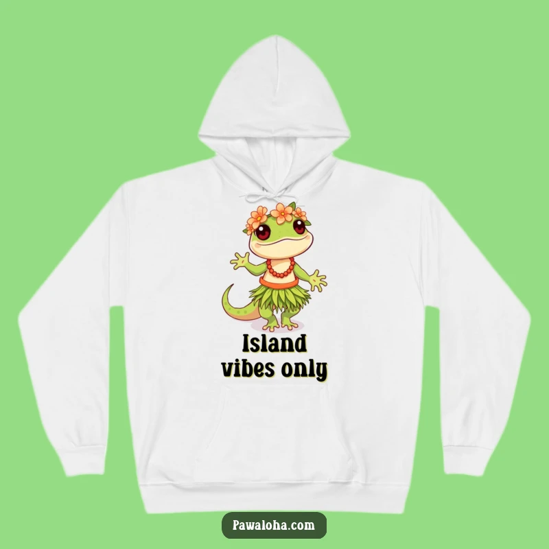 Cozy Funny Hula Gecko Hoodie: Warm & Tropical Gift
