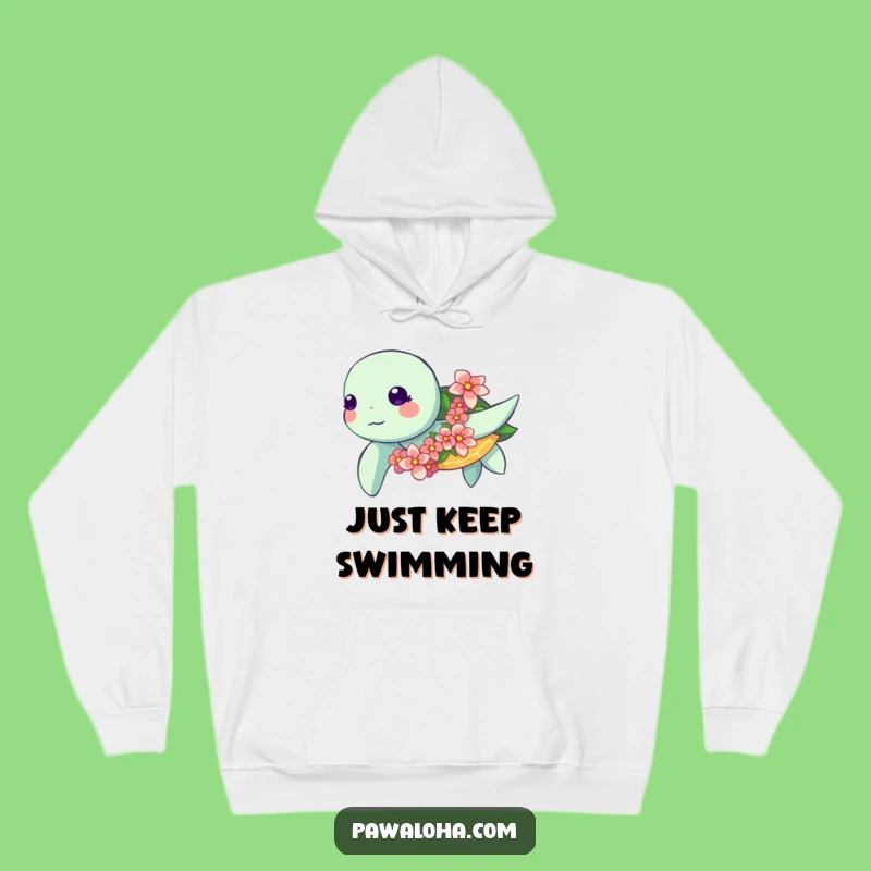 Funny Kawaii Turtle Hoodie: Cozy Ocean Flower Swimmer Sweatshirt - Cute Gift