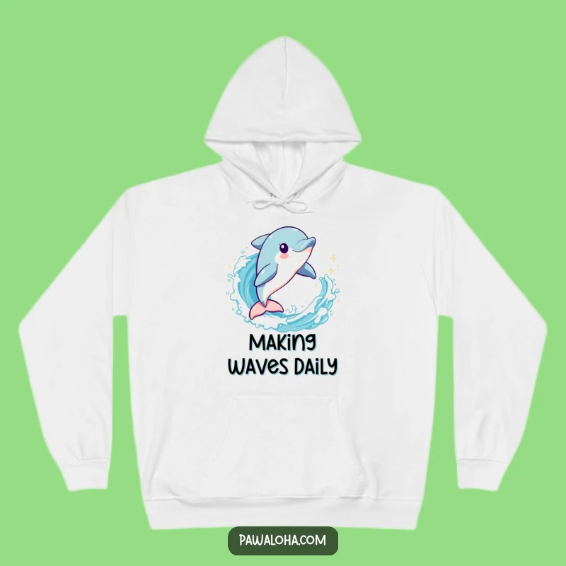 Funny Dolphin Wave Jumper Hoodie: Cozy Aquatic Adventure