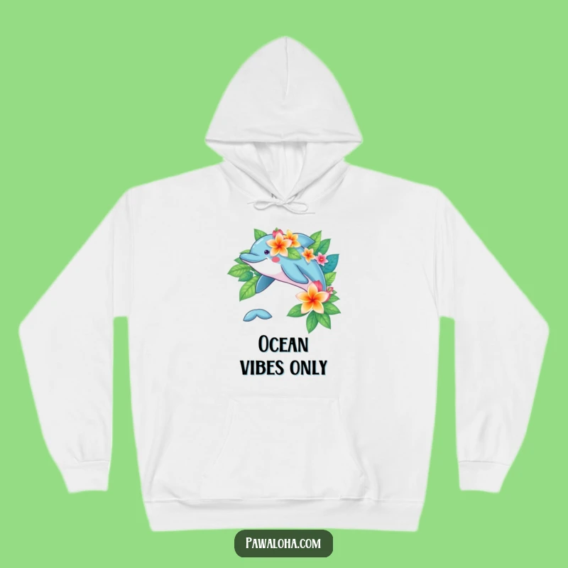 Funny Dolphin Flower Hoodie: Cozy Tropical Ocean Wear Gift