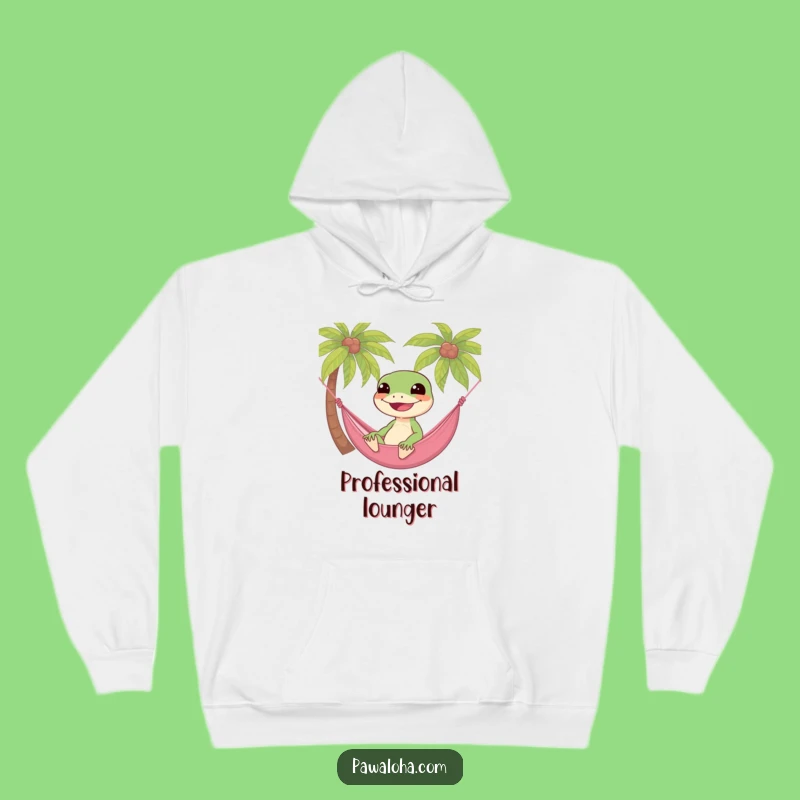 Funny Gecko Hammock Hoodie: Cozy & Hilarious Relaxation Wear Gift