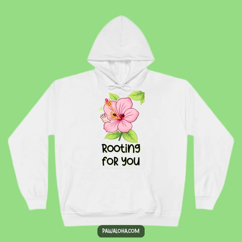 Funny Hibiscus Flower Hoodie: Cozy Adorable Waving Character Sweatshirt Gift