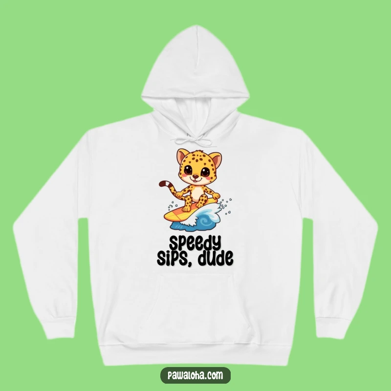 Funny Cheetah Surf Hoodie: Cozy Comfort for the Fast and Fun Wave Rider, Funny Gift