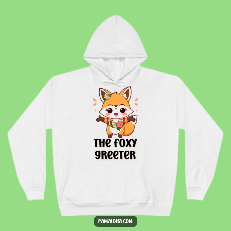 Funny Fox Aloha Hoodie: Cozy & Cheerful Welcome Gift