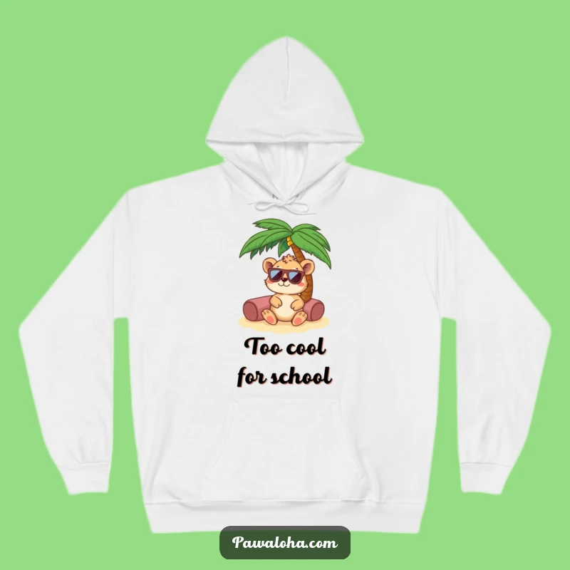 Funny Relaxing Animal Hoodie - Cozy Shades & Palm Tree Comfort