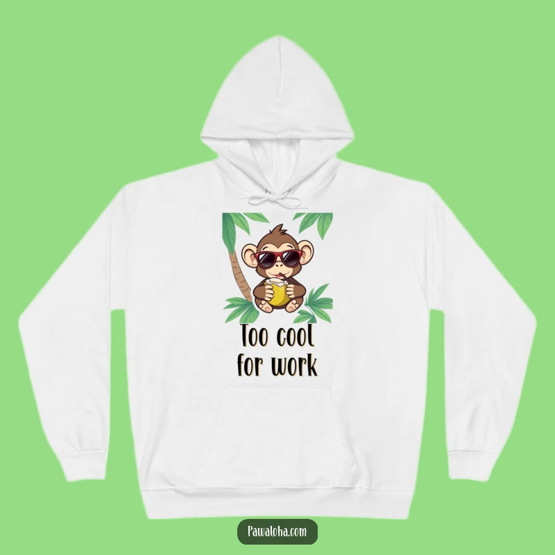 Cozy Funny Monkey Hoodie: Sunglasses & Coconut Comfort