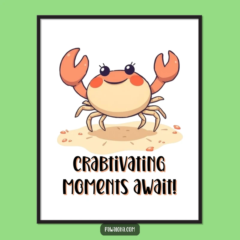 Free Printable Wall Art: Crab Shuffle, Funny Beach Decor, Downloadable Art, DIY Gift!