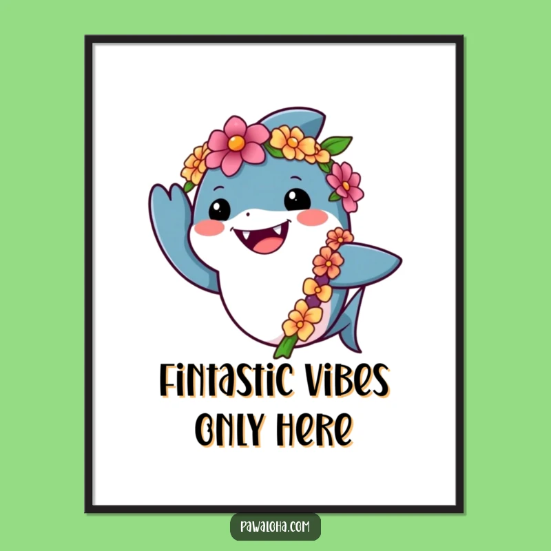 Funny Free Printable Wall Art: Shark's Friendly Greeting - Cheerful Downloadable Decor