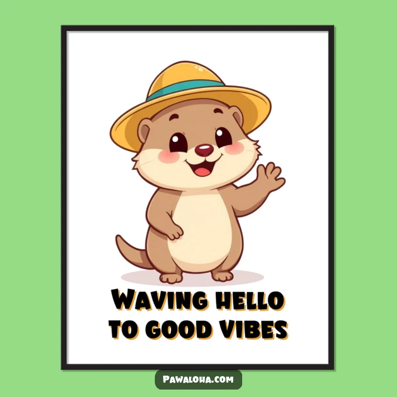 Free Printable Mongoose Wall Art: Funny Waving Mongoose Decor, Downloadable Art