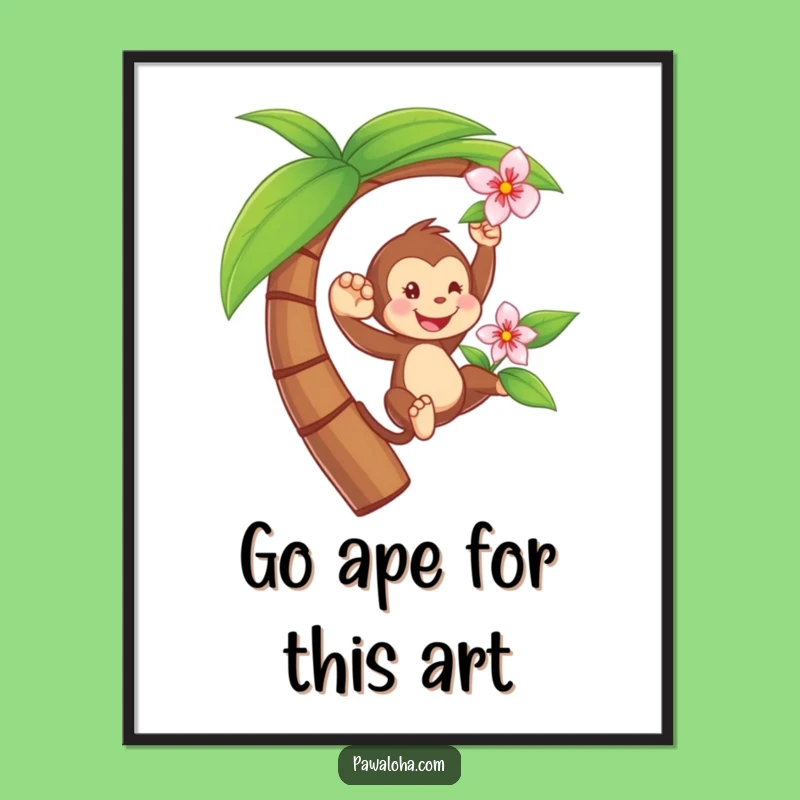 Free Printable Monkey Art - Fun Downloadable Wall Art for Tropical Decor