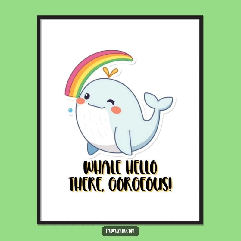 Free Printable Rainbow Whale Wall Art: Funny Downloadable Decor for a Cheerful Home