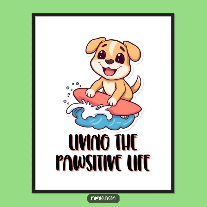 Free Printable Surfing Dog Wall Art: Radical Downloadable Decor for Beach Lovers