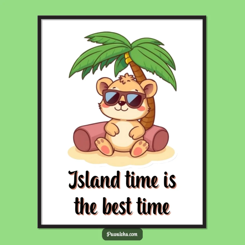 Free Printable Wall Art Funny Cool Animal Sunglasses Palm Tree Decor Download