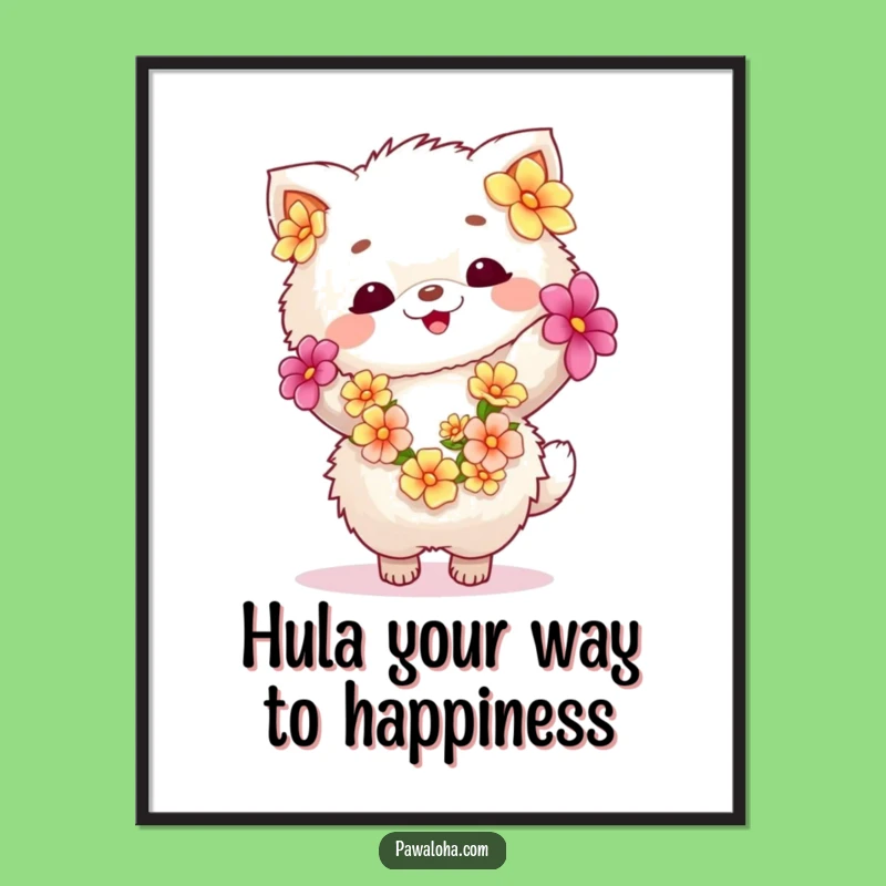 Free Printable Wall Art Funny Fluffy Animal Lei Dancer Tropical Decor Download