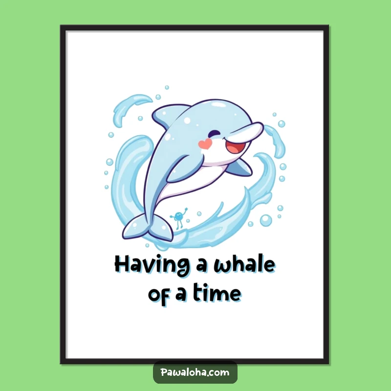 Funny Free Printable Wall Art: Joyful Dolphin Leap, Downloadable Ocean Decor