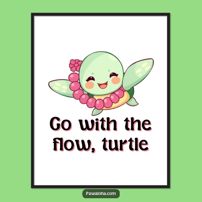 Free Printable Turtle Wall Art: Hilarious Lei Turtle Decor, Perfect Funny Downloadable Gift!