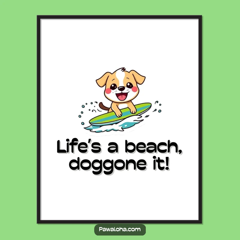 Free Printable Surfing Dog Art - Awesome Downloadable Wall Art for Beach Vibes