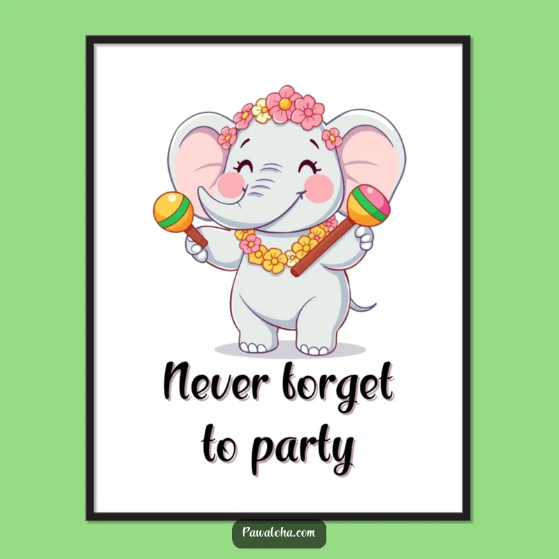 Free Printable Elephant Art: Fiesta Vibes, Joyful Decor, Downloadable