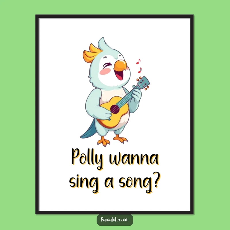 Funny Free Printable Wall Art: Singing Parrot Melody - Downloadable Musical Art!