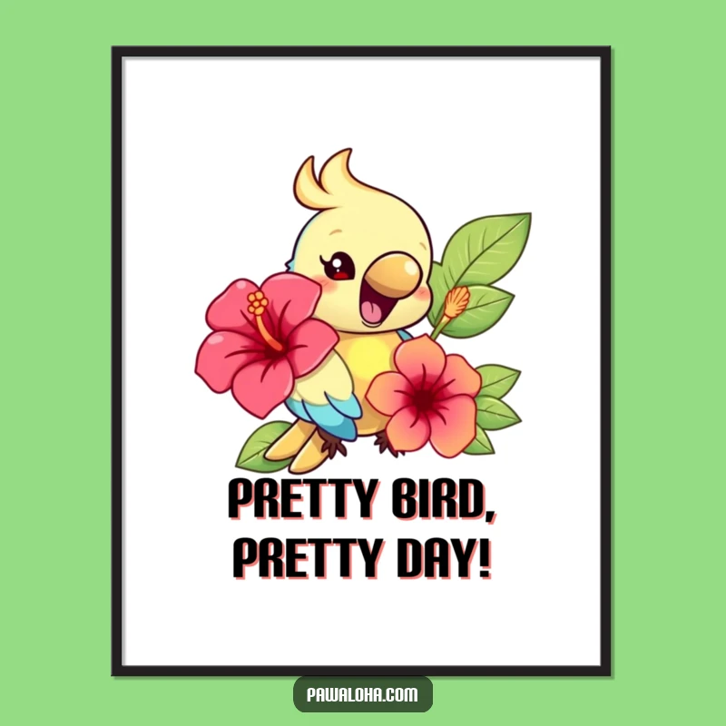 Free Printable Wall Art: Funny Parrot Tropical Flower
