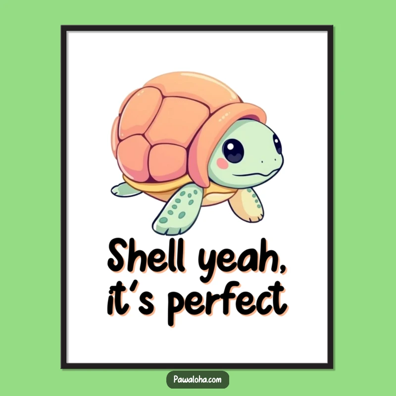 Free Printable Sea Turtle Shell Wall Art - Curious Turtle, Funny Downloadable Decor for Under the Sea Lovers!