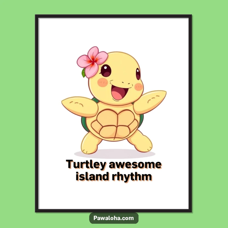 Funny Free Printable Wall Art: Hula Turtle Island Vibes, Hilarious Downloadable Decor!