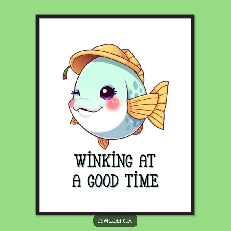 Winking Fish Wall Art: Free Printable & Funny Downloadable Decor Gift