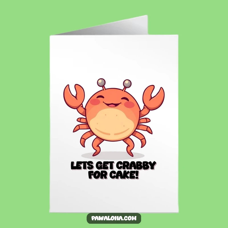 Free Printable Crab Limbo Birthday Card: Funny Downloadable Gift for Party Animals