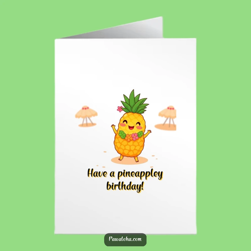 Free Printable Hula Pineapple Birthday Card - Festive Downloadable Gift for Fun