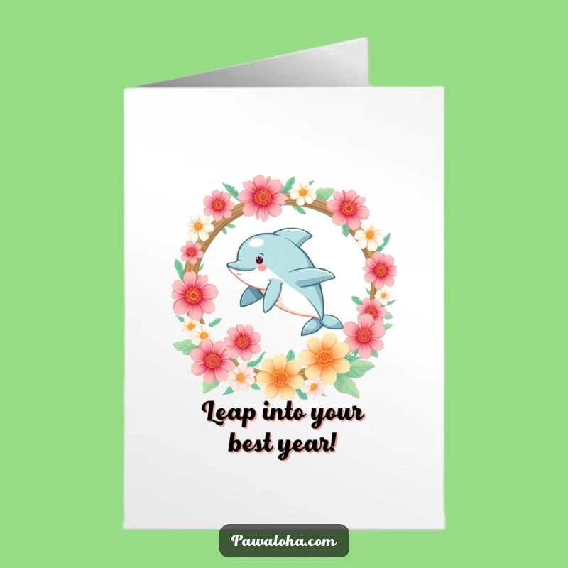 Free Printable Kawaii Dolphin Birthday Card: Funny Jumper Downloadable Gift