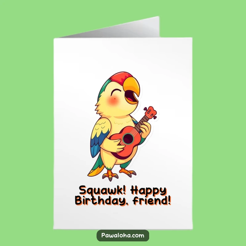 Free Printable Parrot Birthday Card: Funny Singing Parrot Gift, Print at Home