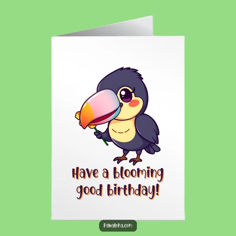 Free Printable Toucan Birthday Card: Funny Tropical Bird Downloadable Greeting, Colorful Beak Gift!