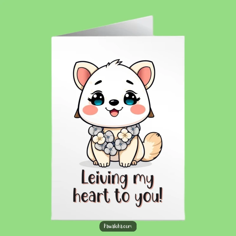 Free Printable Birthday Card: Happy Lei Animal Tropical Smile Downloadable Gift