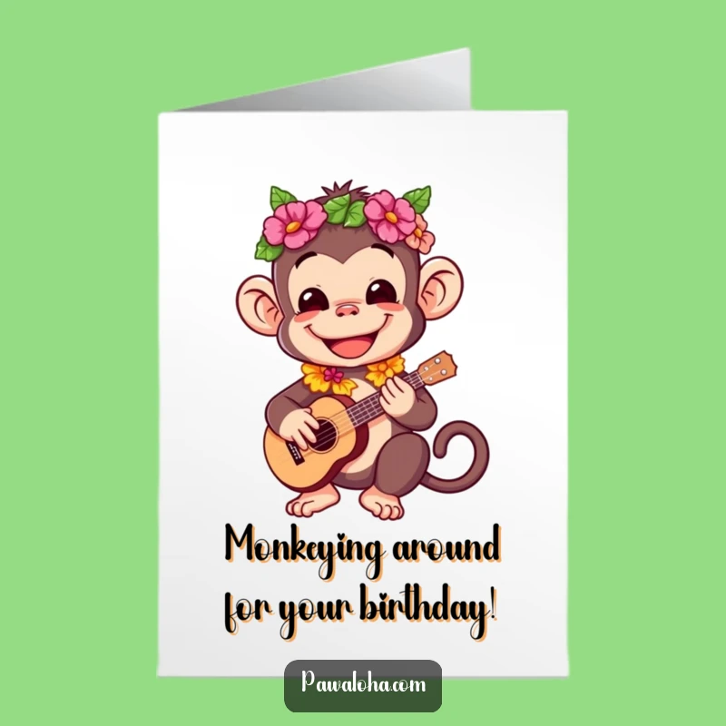 Free Printable Monkey Birthday Card: Funny Downloadable Gift for a Tropical Bash!