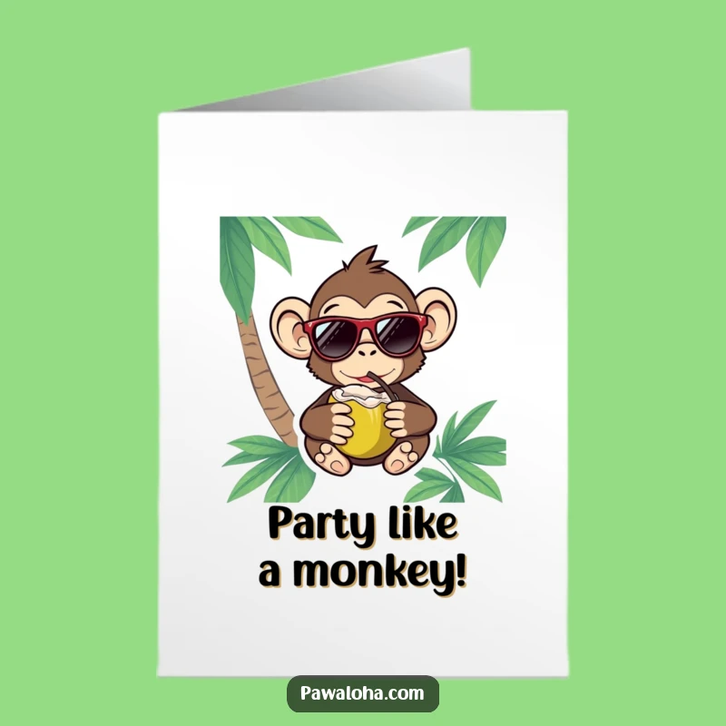 Free Printable Birthday Card: Cool Monkey Vibes - Downloadable & Print at Home Fun!