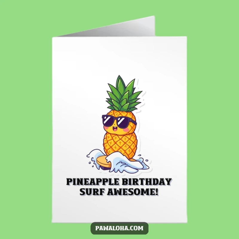 Free Printable Birthday Card: Pineapple Wave Rider for a Fun Downloadable DIY Gift!