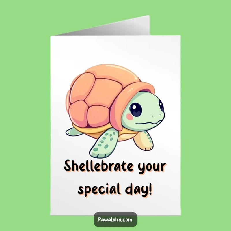 Free Printable Sea Turtle Birthday Card - Curious Turtle, Funny Downloadable Greeting for Ocean Lovers!