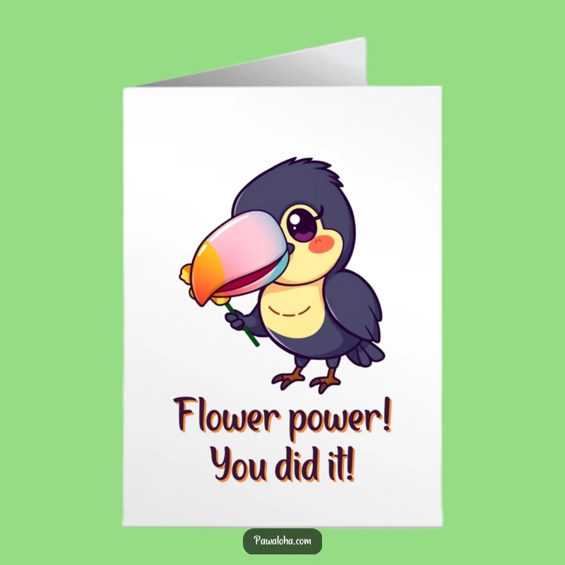 Free Printable Toucan Congrats Card: Funny Tropical Bird Downloadable Greeting, Colorful Beak Gift!