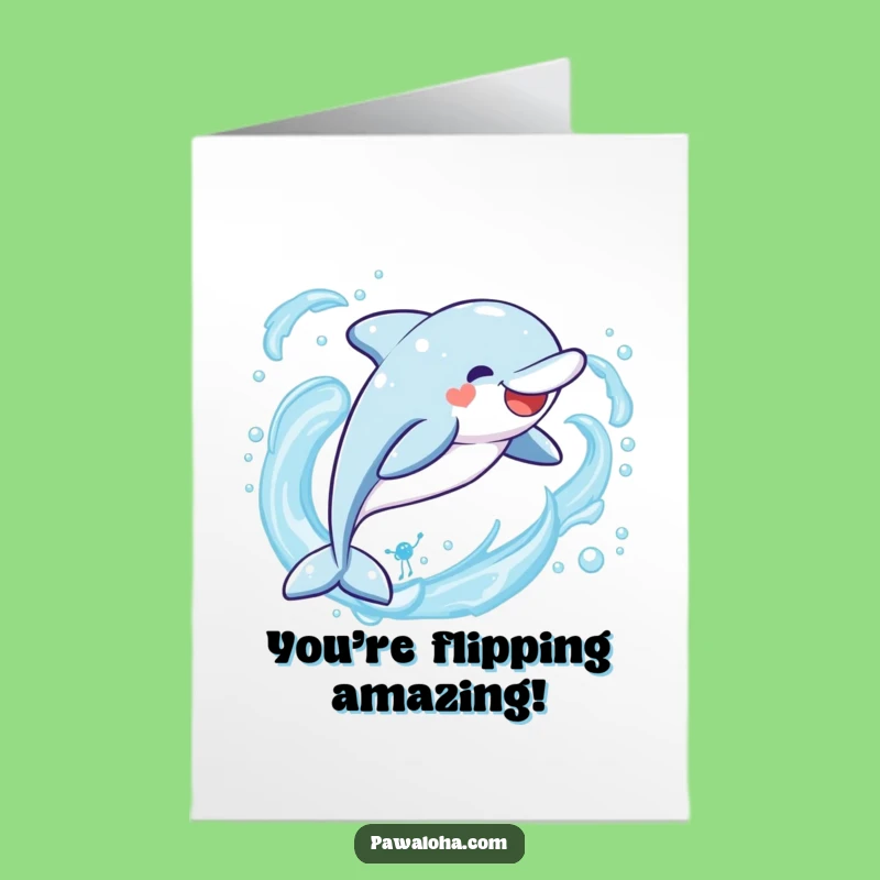 Free Printable Congrats Card: Dolphin's Joyful Splash, Downloadable Celebration