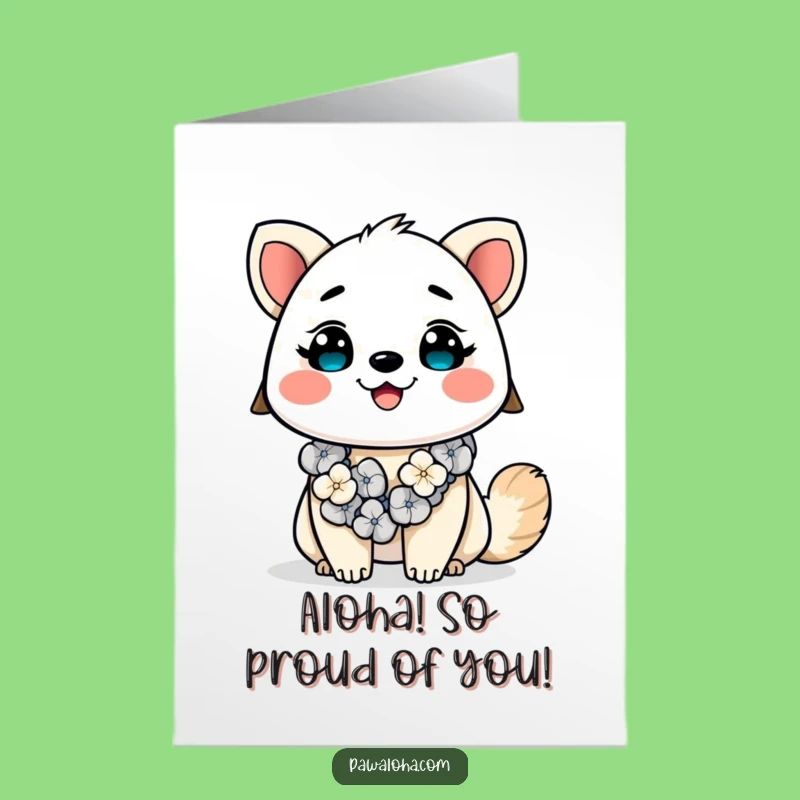 Free Printable Congrats Card: Happy Lei Animal Tropical Cheer Downloadable Gift