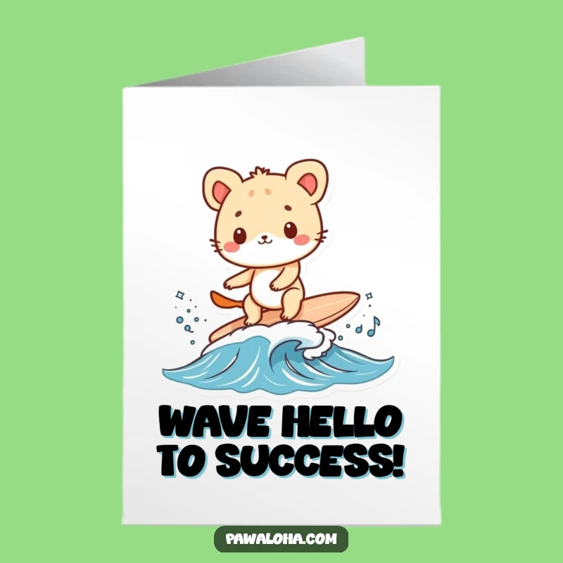 Free Printable Congrats Card Surfing Animal Tiny Board Celebration Download