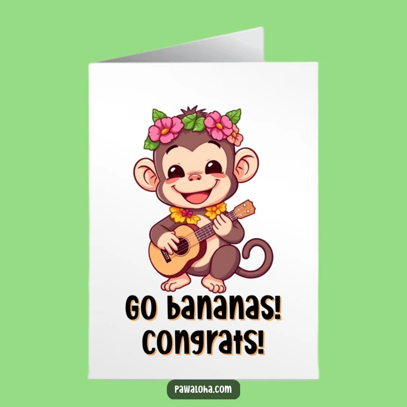 Free Printable Monkey Congrats Card: Funny Downloadable Gift for Celebrating Success!