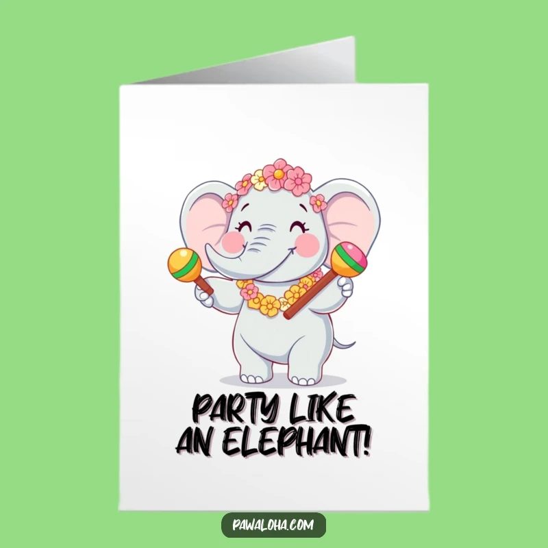 Fiesta of Success: Free Printable Elephant Congrats Card, Cheerful Download