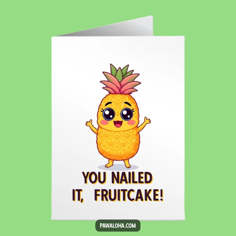 Free Printable Congrats Card Pineapple Samba Googly Eyes Funny Downloadable Gift