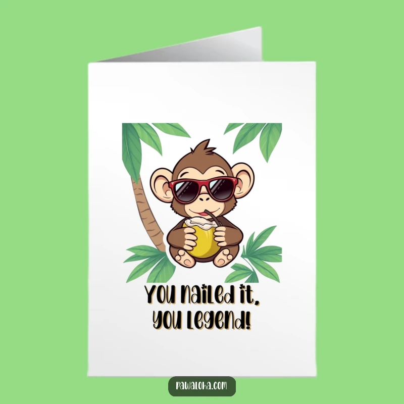 Free Printable Congrats Card: Chill Monkey Cheers - Downloadable & Print at Home!