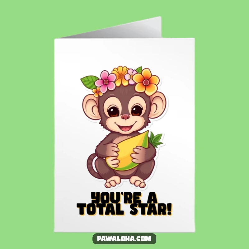Free Printable Monkey Congratulations Card - Fruity Downloadable for Success