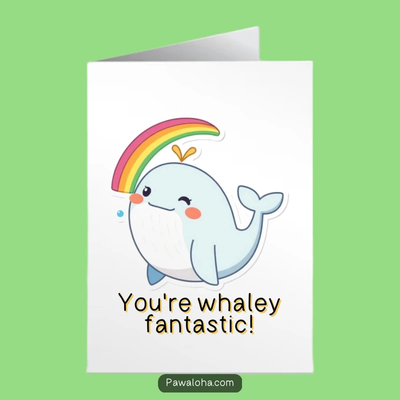 Free Printable Whale Rainbow Congrats Card: Funny Downloadable for Any Celebration