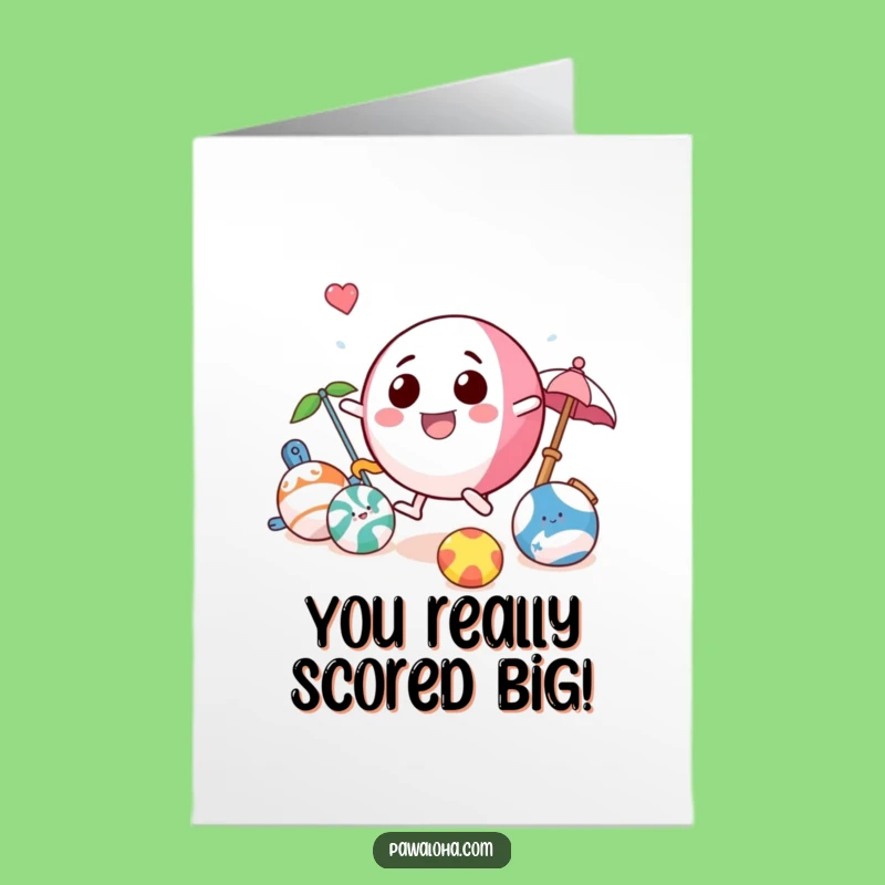 Free Printable Congrats Card: Bouncing Beach Ball, Funny Summer Success, DIY Downloadable Gift!