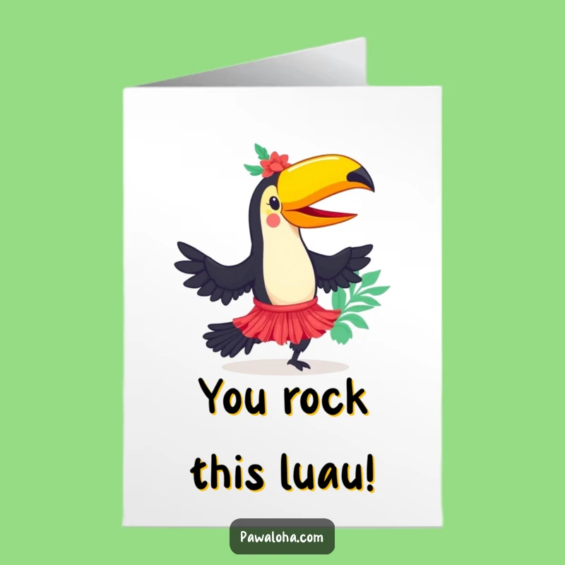 Free Printable Toucan Hula Dancer Congratulations Card - Festive Downloadable Greeting for Big Wins!