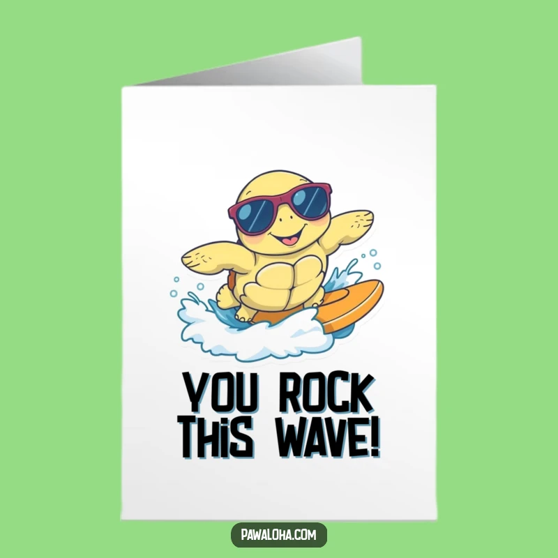 Free Printable Surfing Turtle Congratulations Card - Awesome Downloadable for Success